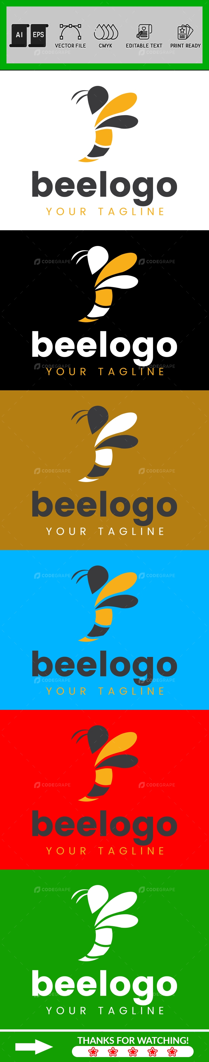 Bee Logo Design Template