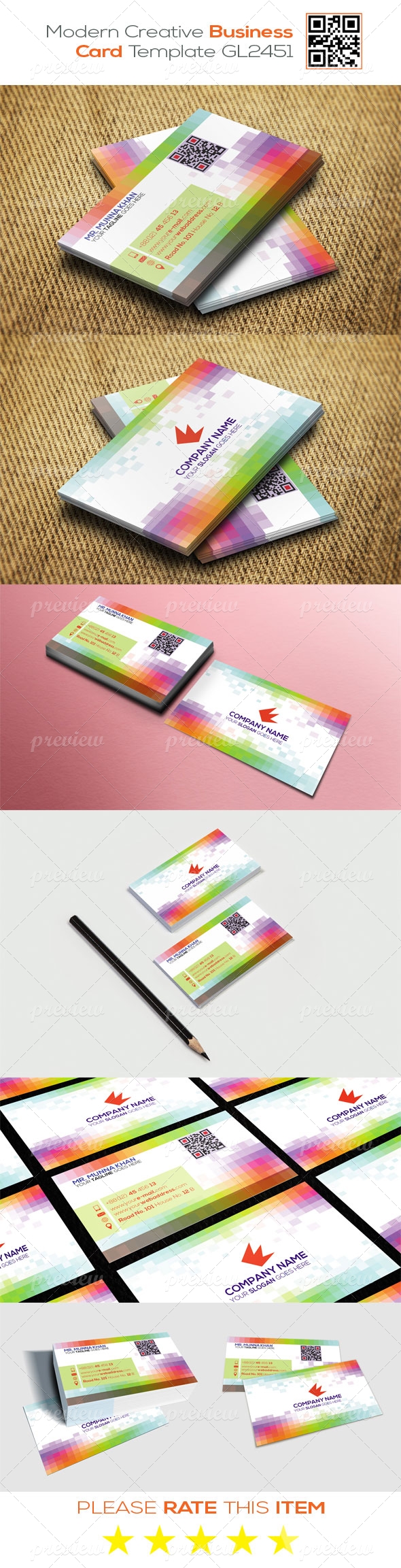 Modern Creative Business Card Template GL2451