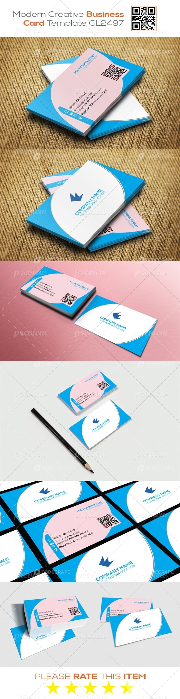 Modern Creative Business Card Template GL2497