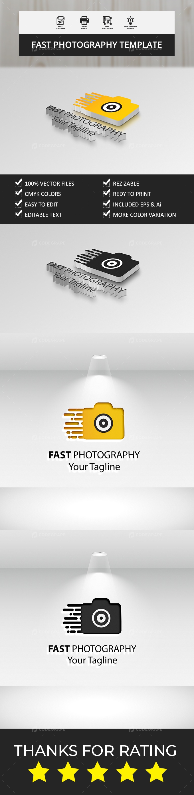 Fast Photography Logo Template
