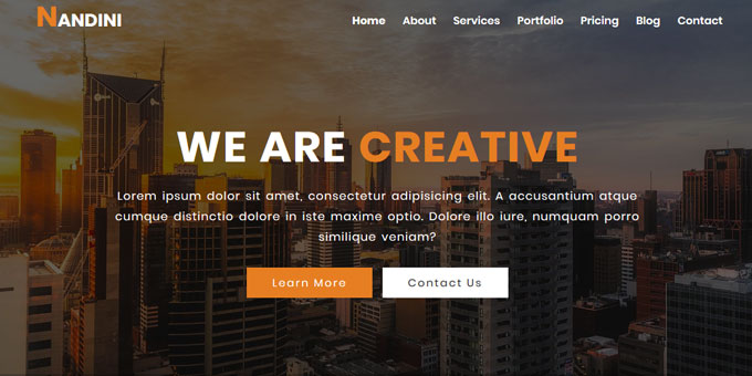Nandini - One Page Business HTML Template
