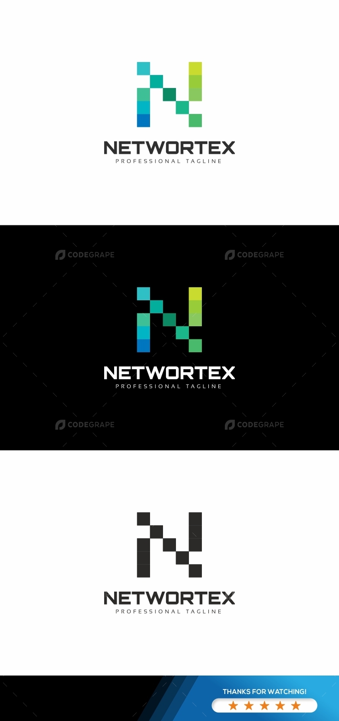 Networtex N Letter Pixel Logo