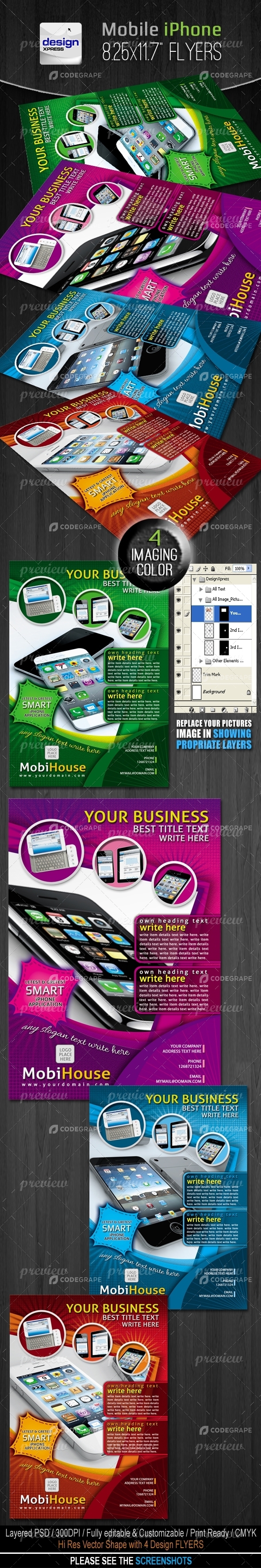 Mobile iPhone Application Flyers/Adds