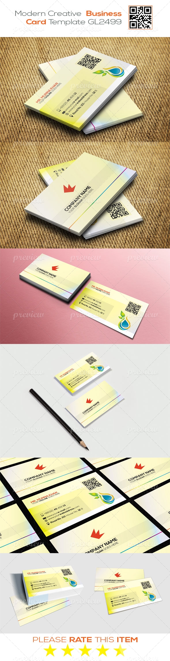 Modern Creative Business Card Template GL2499