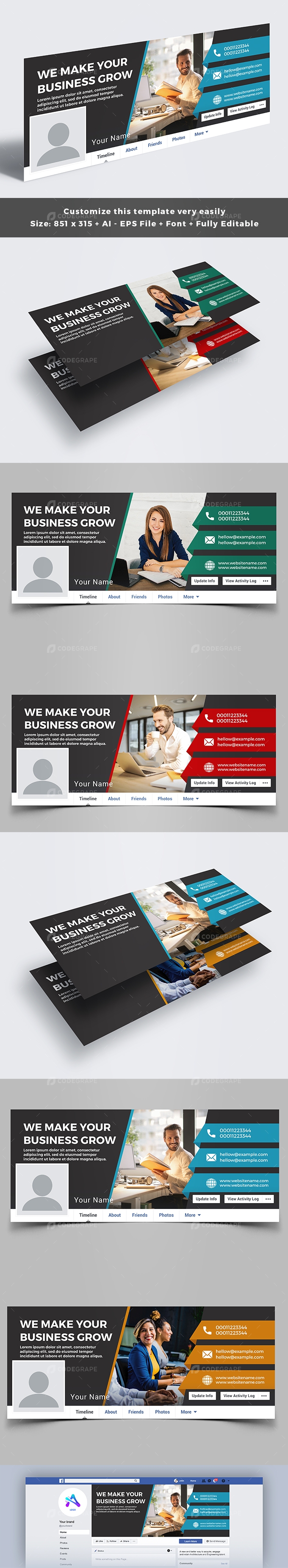 Corporate Facebook Business Cover Page Template