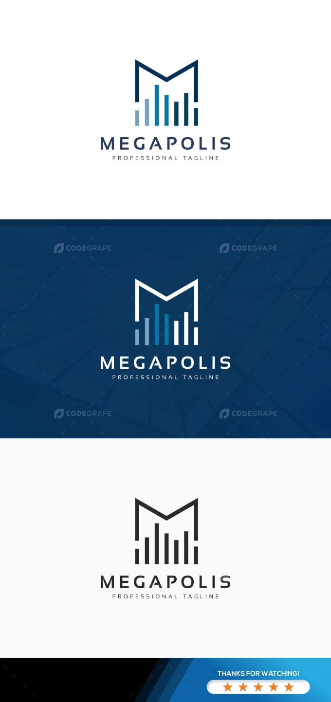 Megapolis M Letter Logo