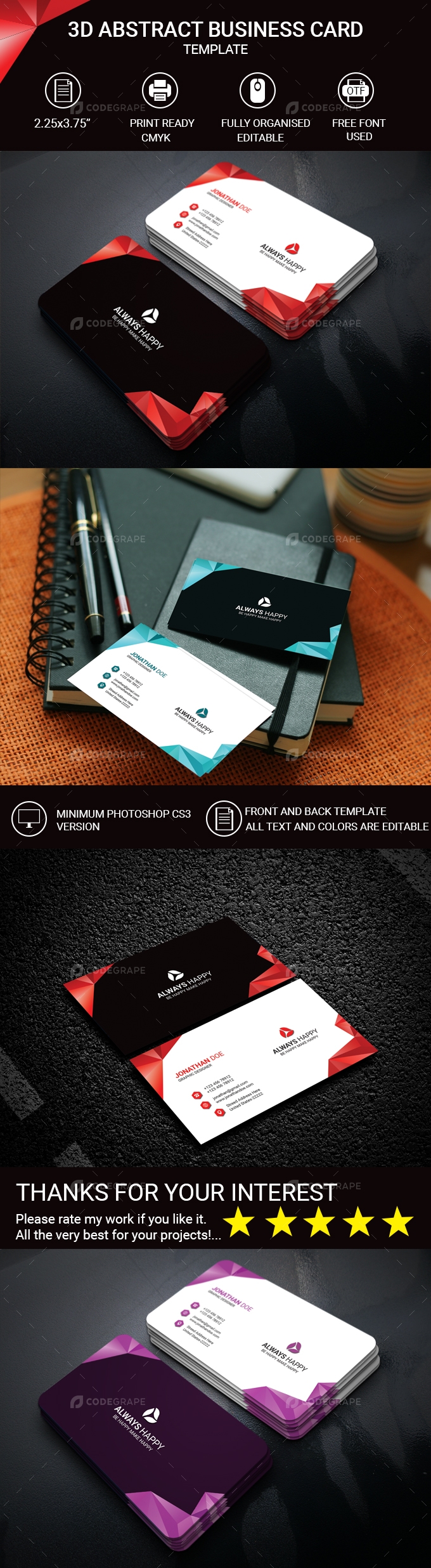 3D Abstract Business Card
