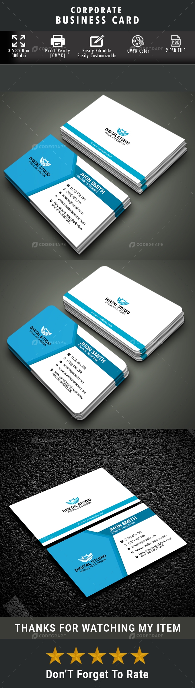 Clean Corporate business card