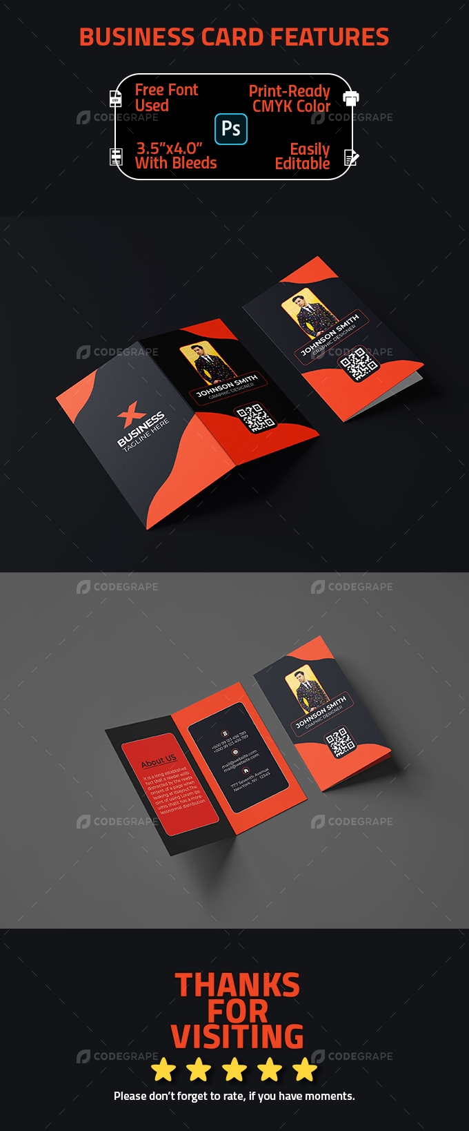 Professional Folded Business Card