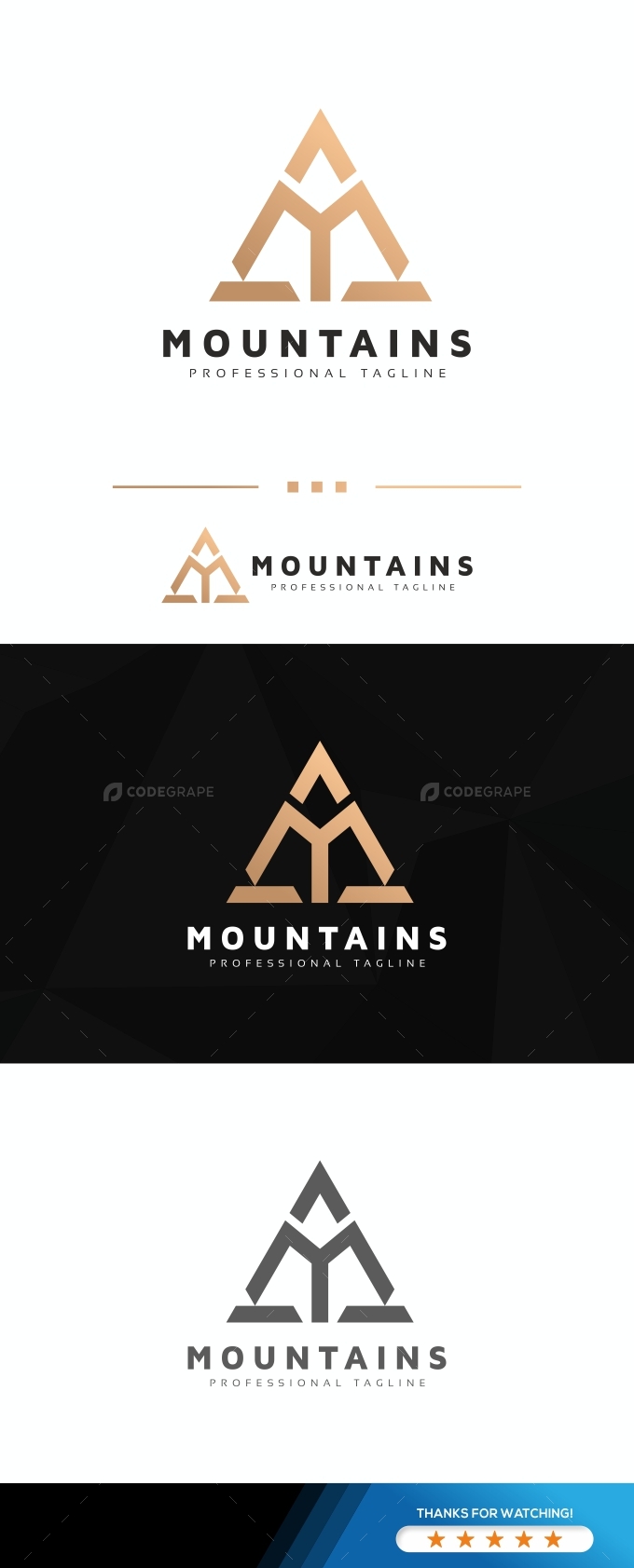 Mountains M Letter Logo