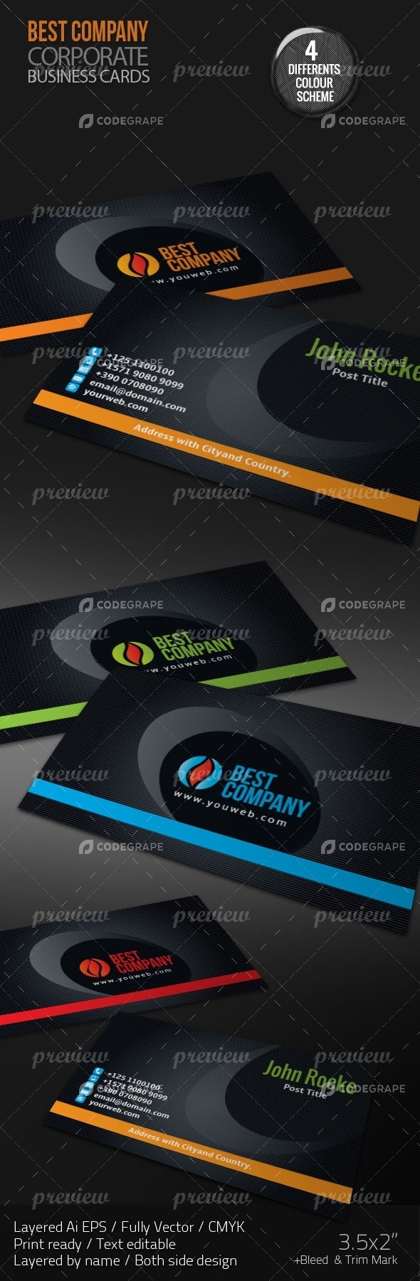 Best Company Corporate Business Card