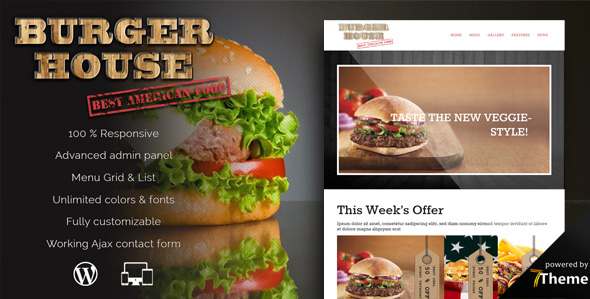 Burgerhouse - responsive WordPress Restaurant Theme