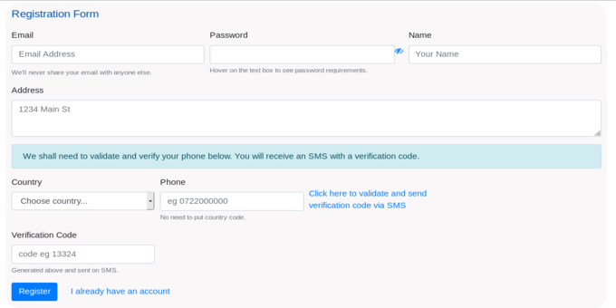 Registration & Login System with SMS Phone Verification & SMS Two Factor Auth