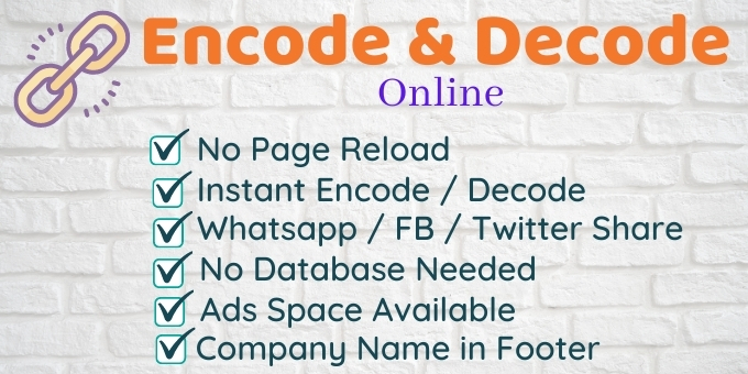 Encode and Decode Link or Text Online