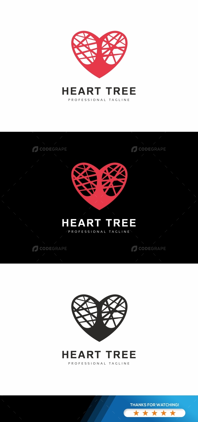Heart Tree Logo Template