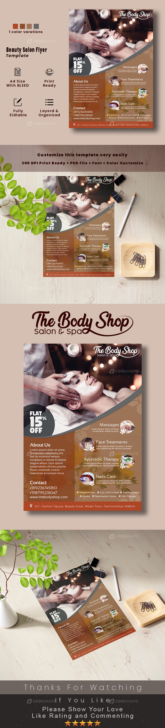 The Body Shop Salon and Spa Flyer Template