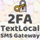 2FA Login SignUp Via TextLocal SMS and Admin Panel