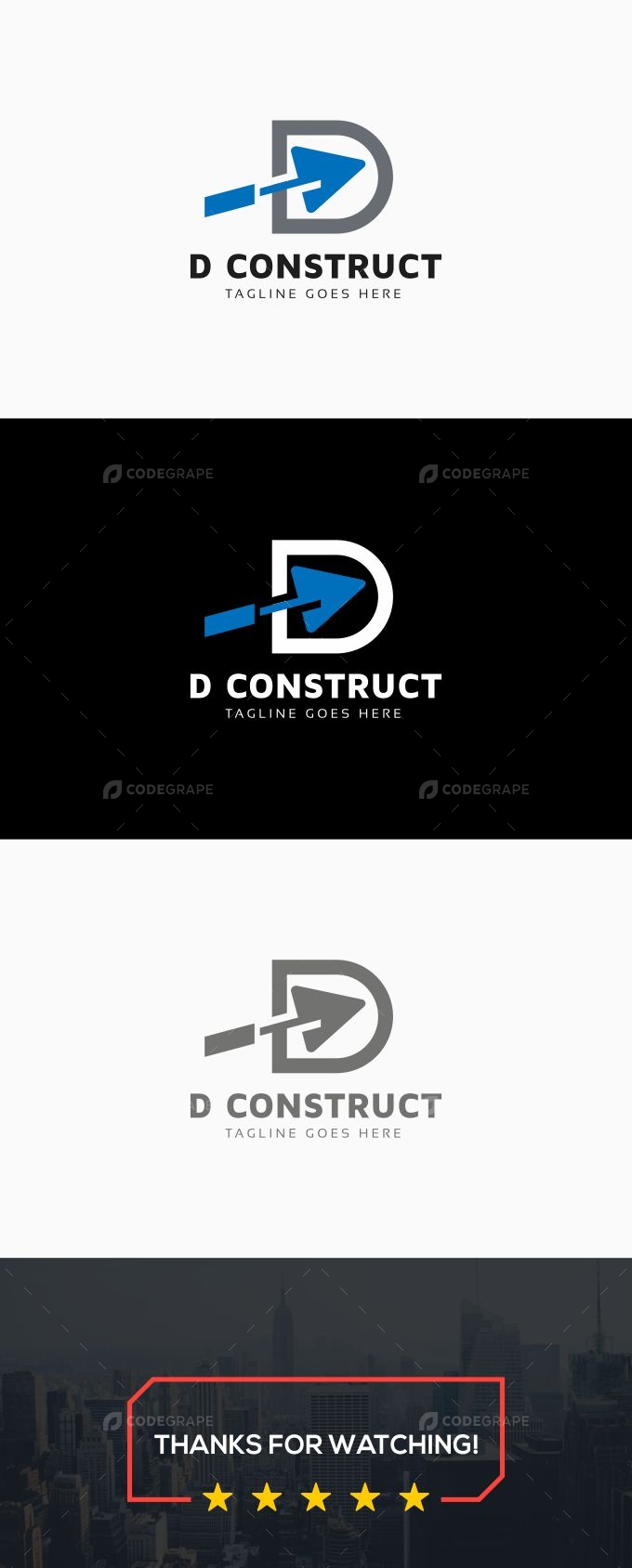 D Letter Construction Logo