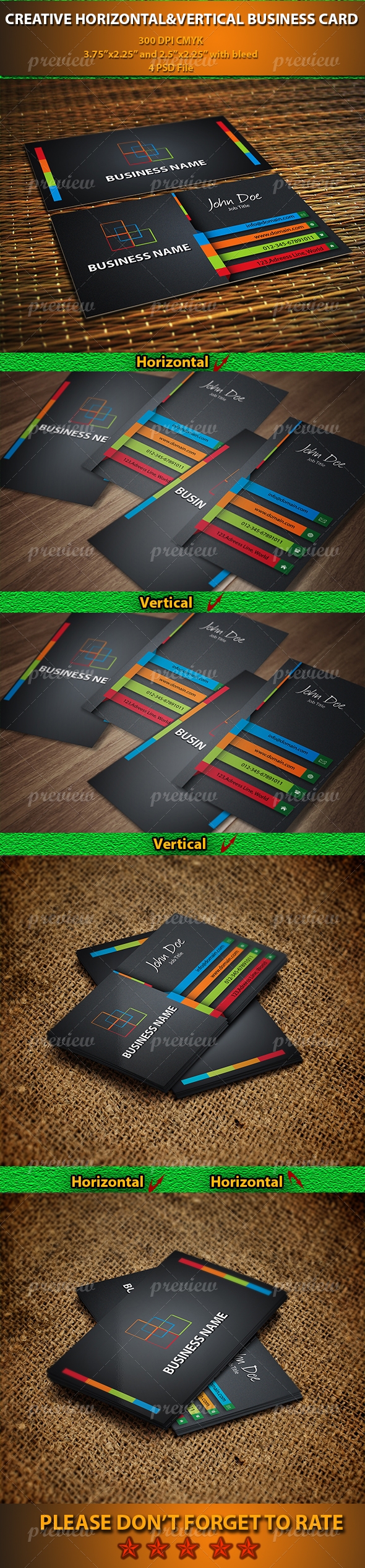 Creative Horizontal and Vertical Business Card