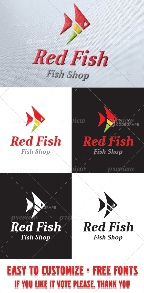 Red Fish Logo Template