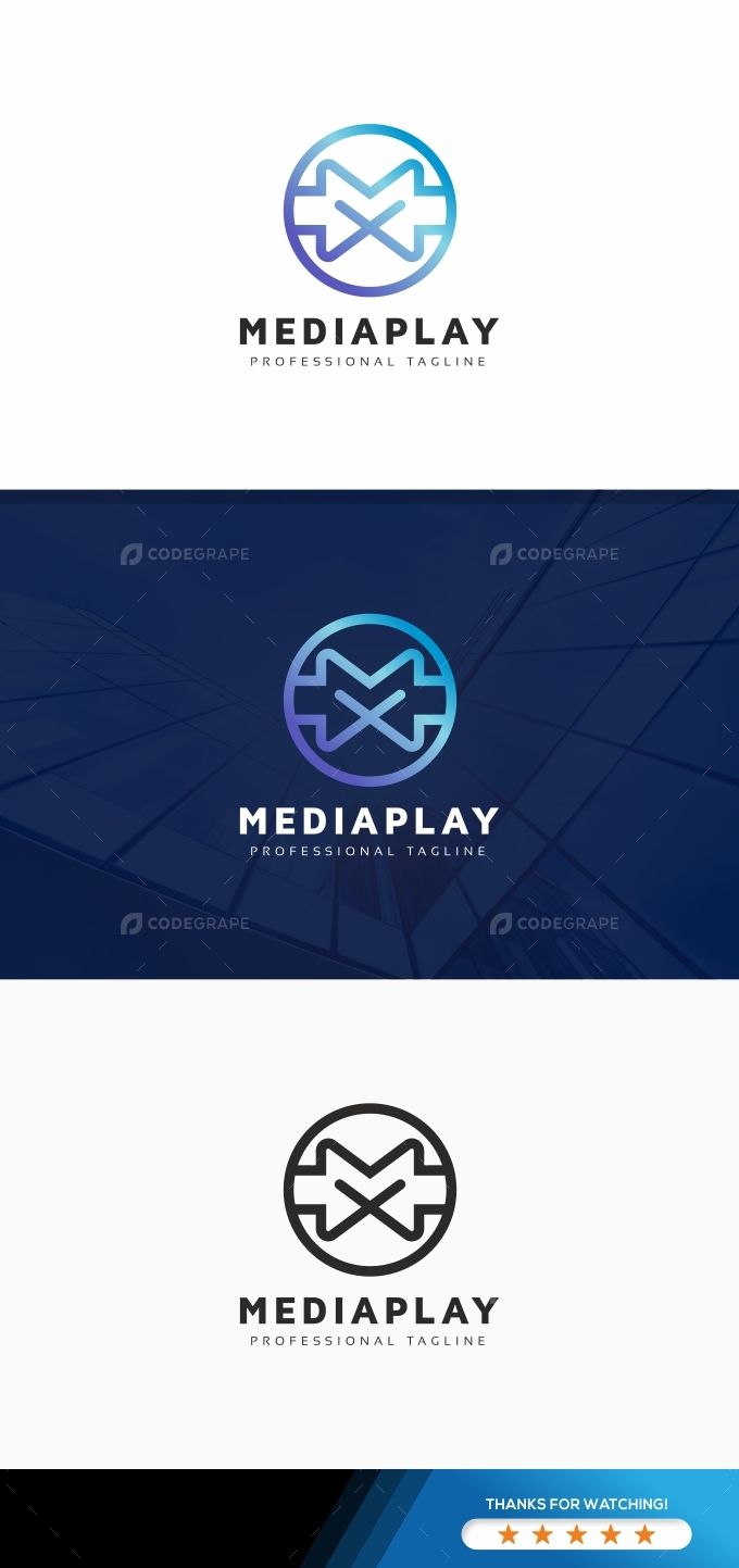 Mediaplay M Letter Logo