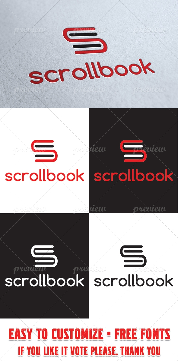Scroll Books Logo Template