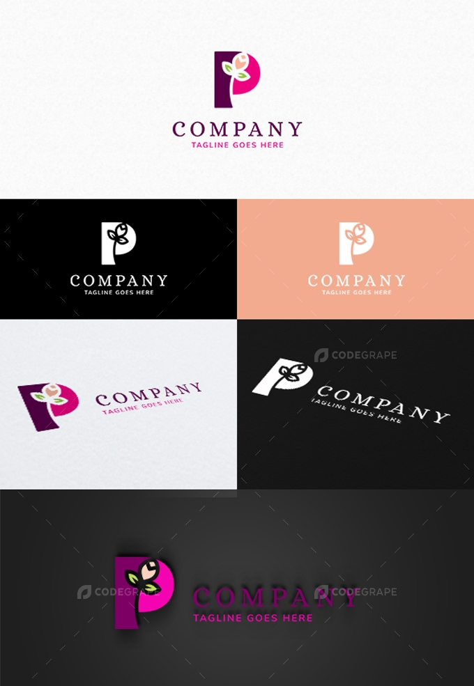 Eco Letter P Logo Template