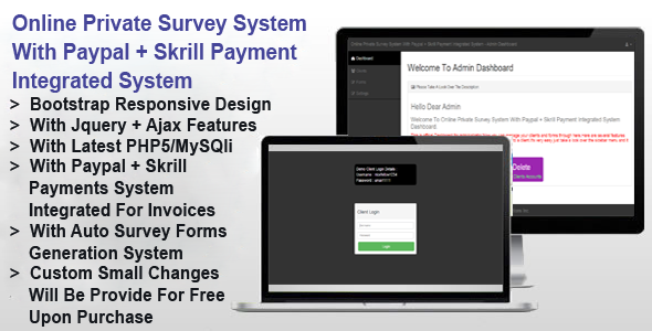 Online Private Survey System With Payment Gateway