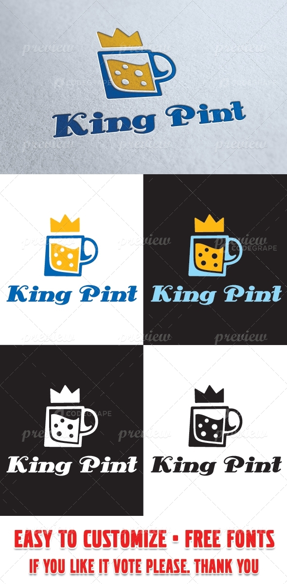 King Pint Logo Template