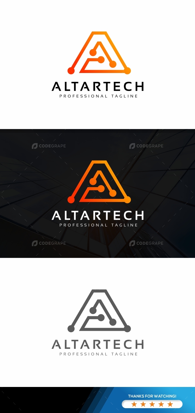 Letter A Tech Logo