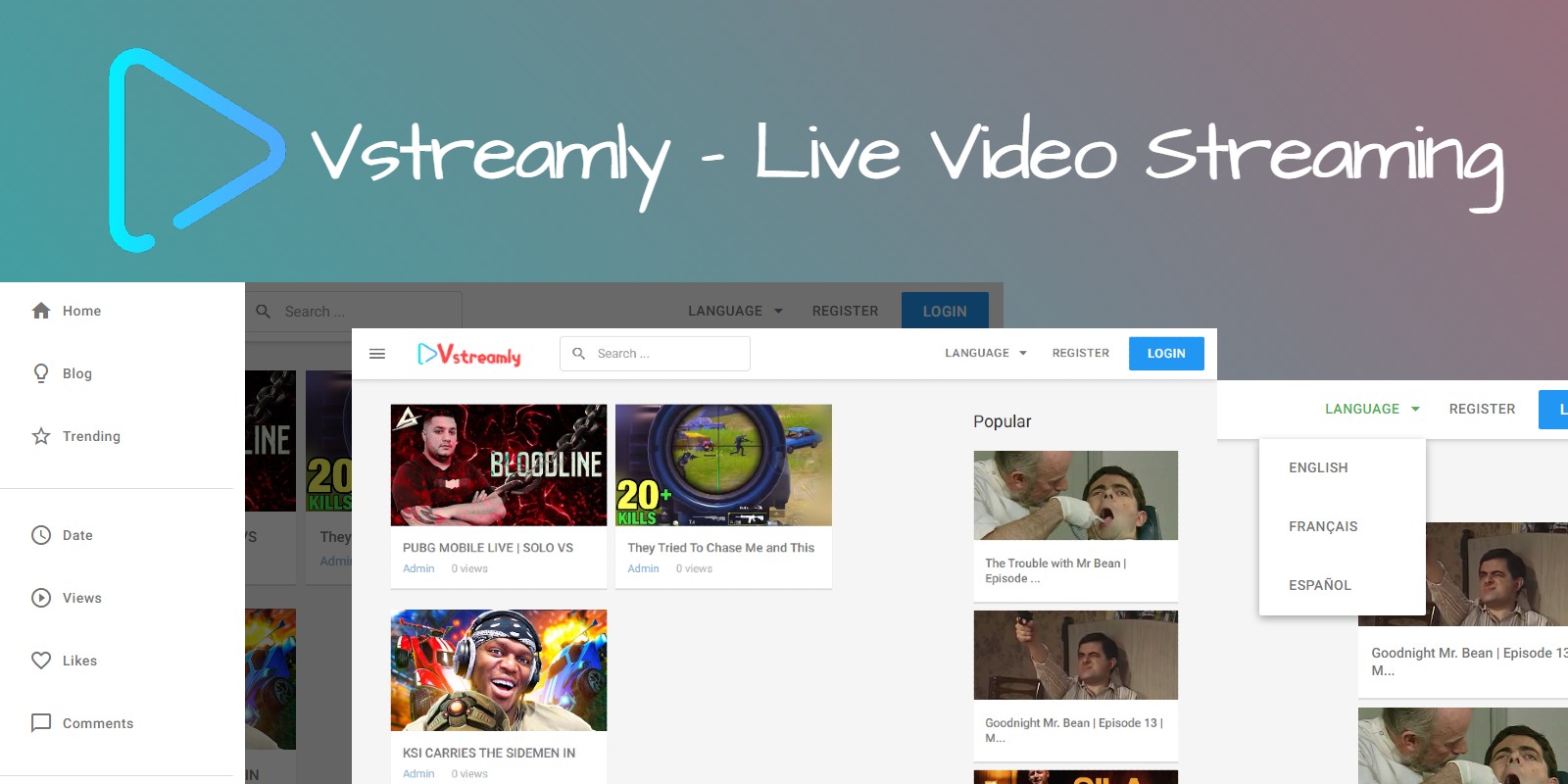 Vstreamly - Live Video Streaming Script