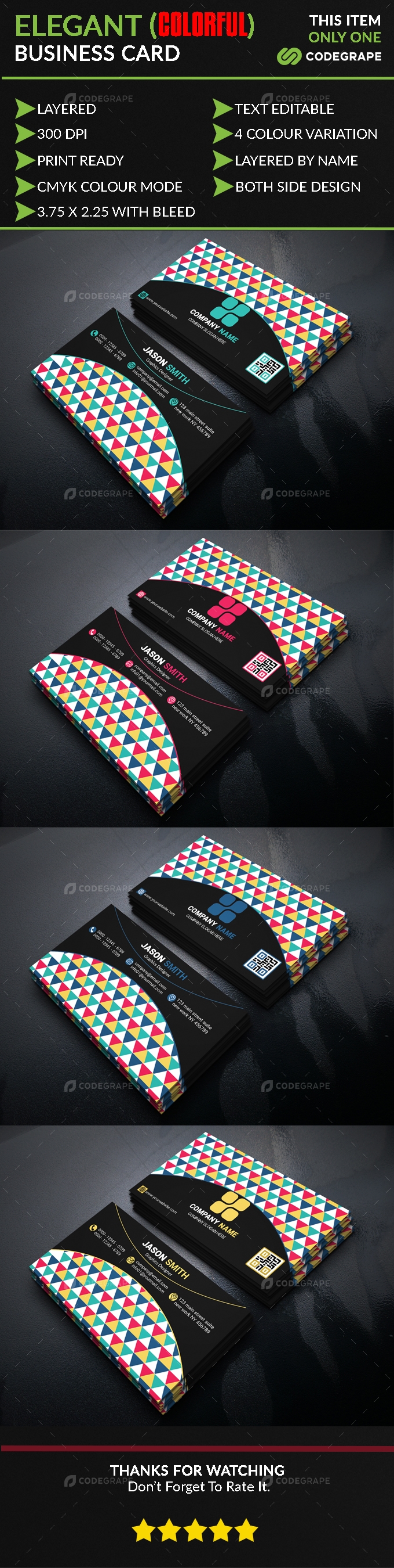 Elegant Colorful Business Card Template