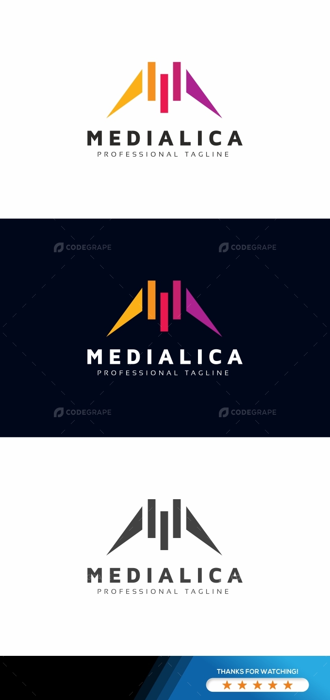 Media M Letter Logo