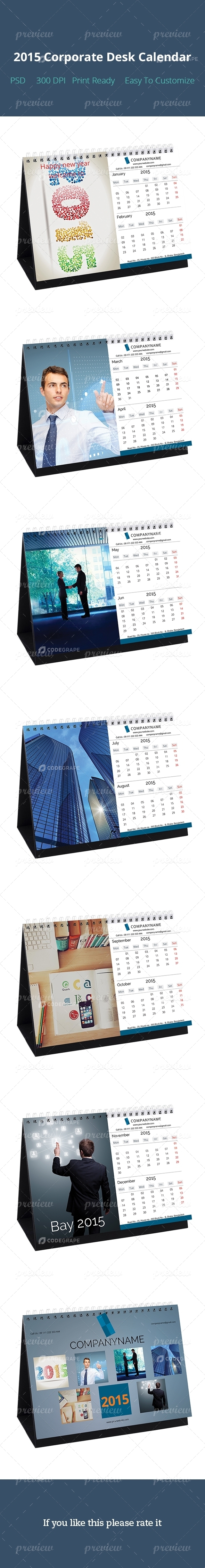 2015 Corporate Desk Calendar