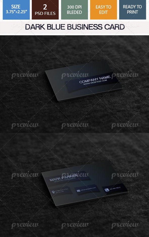 Dark Blue Business Card