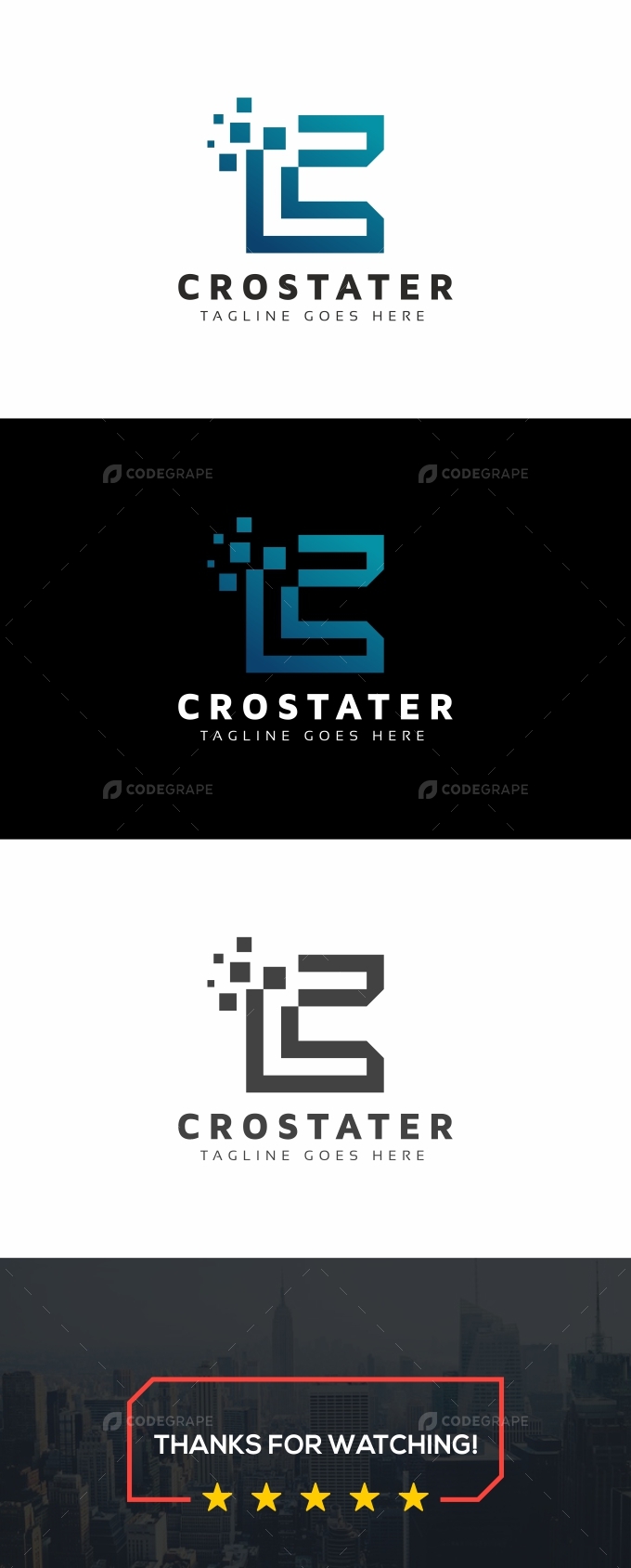 C Letter Pixel Logo
