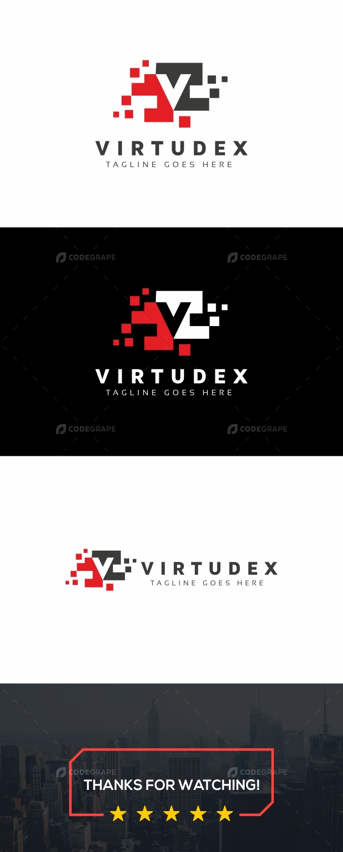 V Letter Pixel Logo