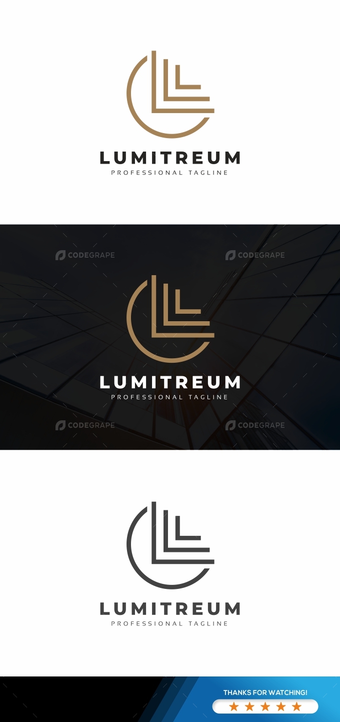 Lumitreum L Letter Logo