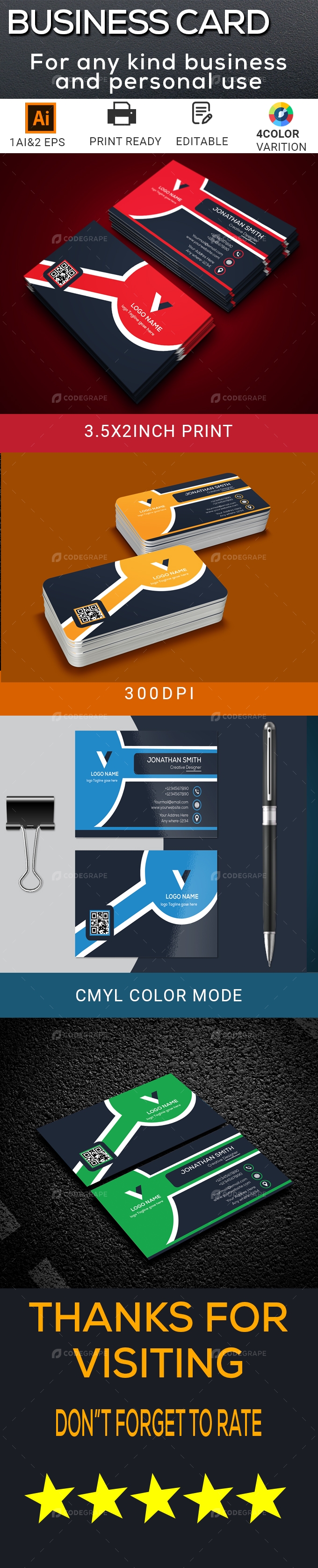Business Card Design vector template