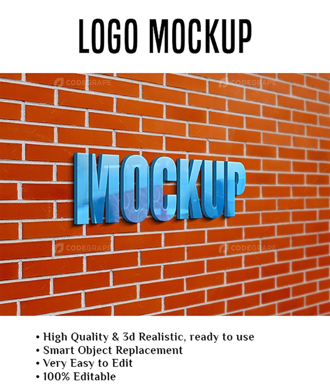 Brick Wall Logo Mockup