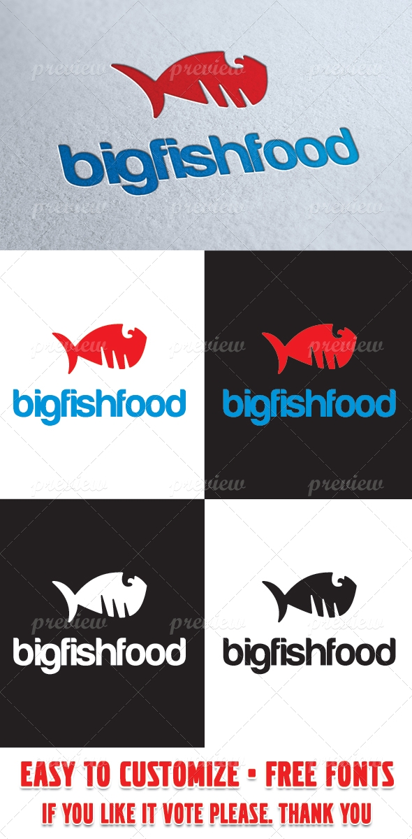 Big Fish Food Logo Template