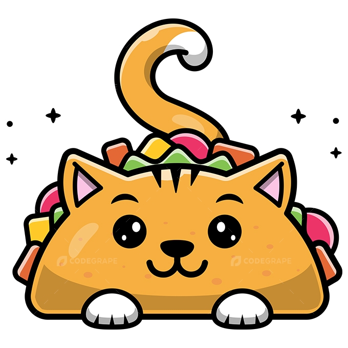 Cat Taco Vector Illustration