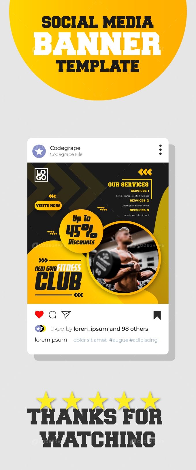 Gym House Social Media Instagram Banner