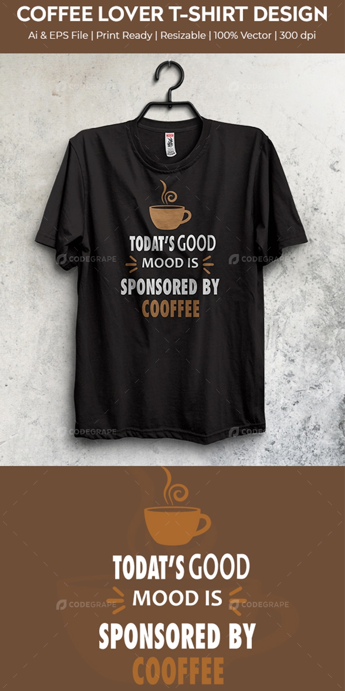 Coffee Lover T-Shirt Design (01)