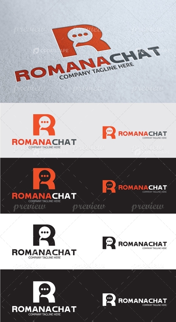 Romana Chat Idea R Letter Logo