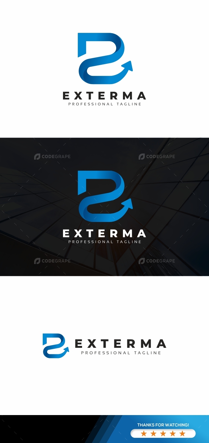 Exterma E Letter Logo