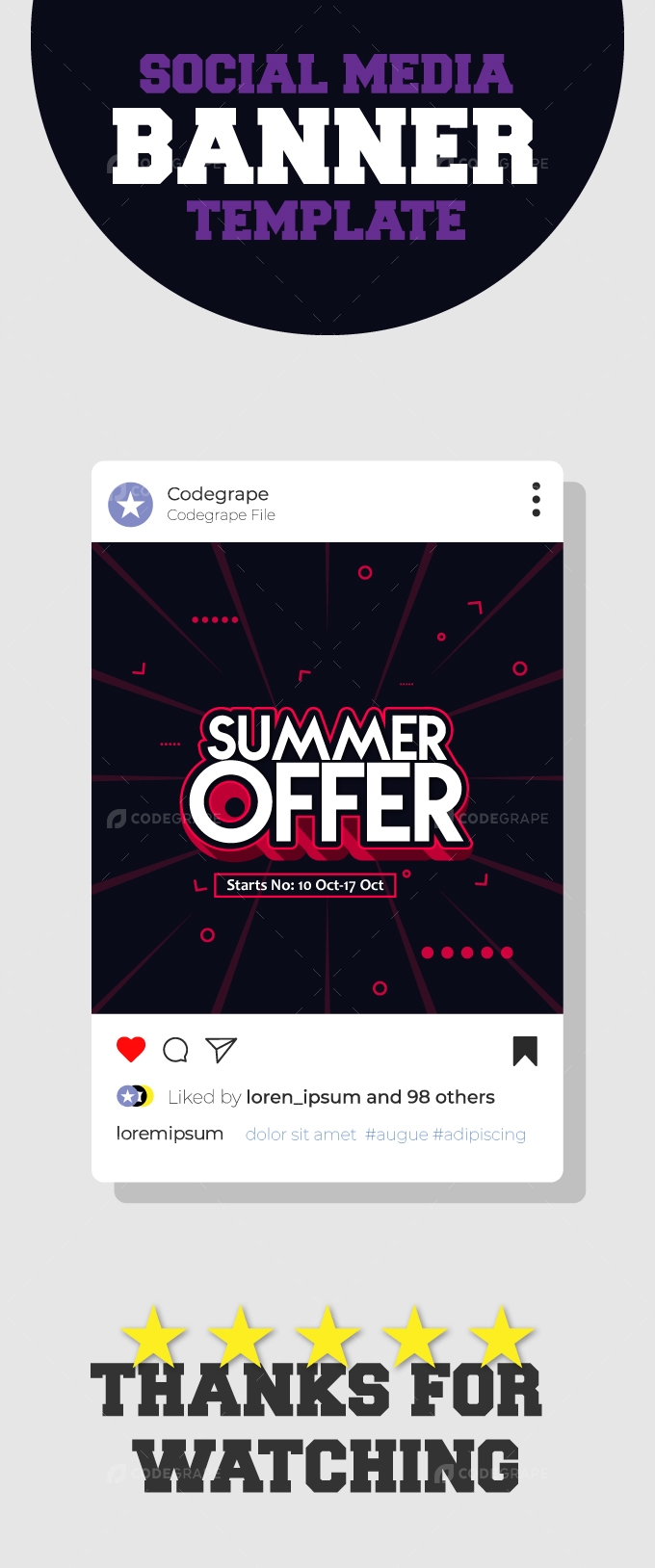 Summer Offer Vector Tag social Media Template
