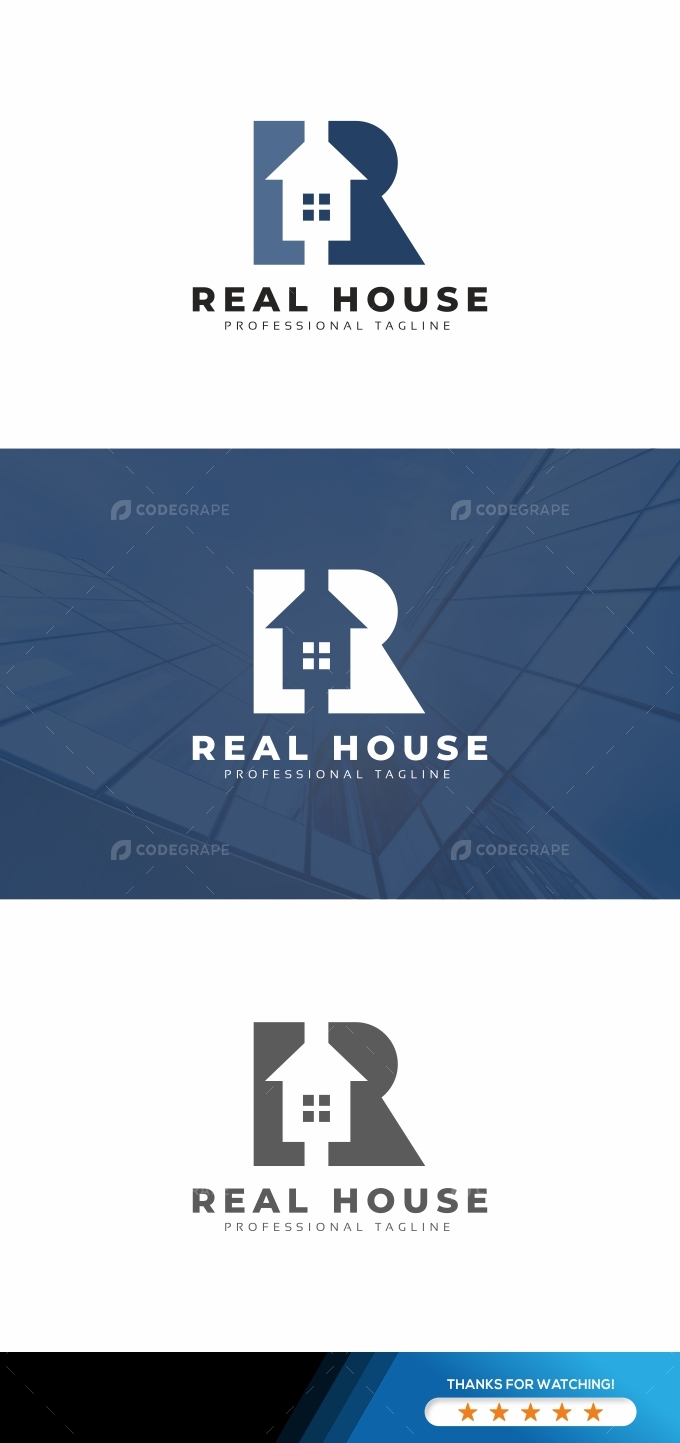Real House R Letter Logo