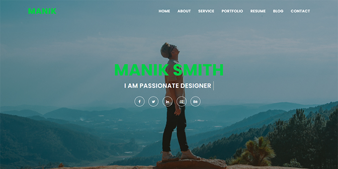 Manik Personal Portfolio HTML5 Template