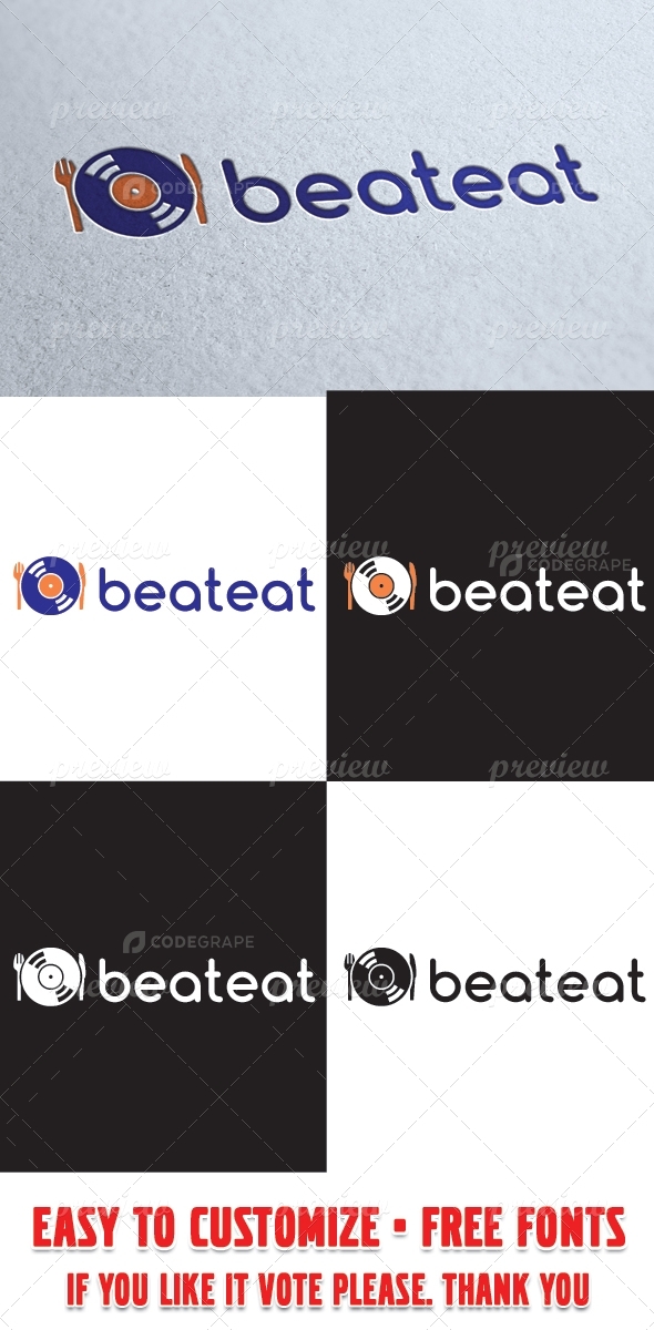 Beat Eat Logo Template
